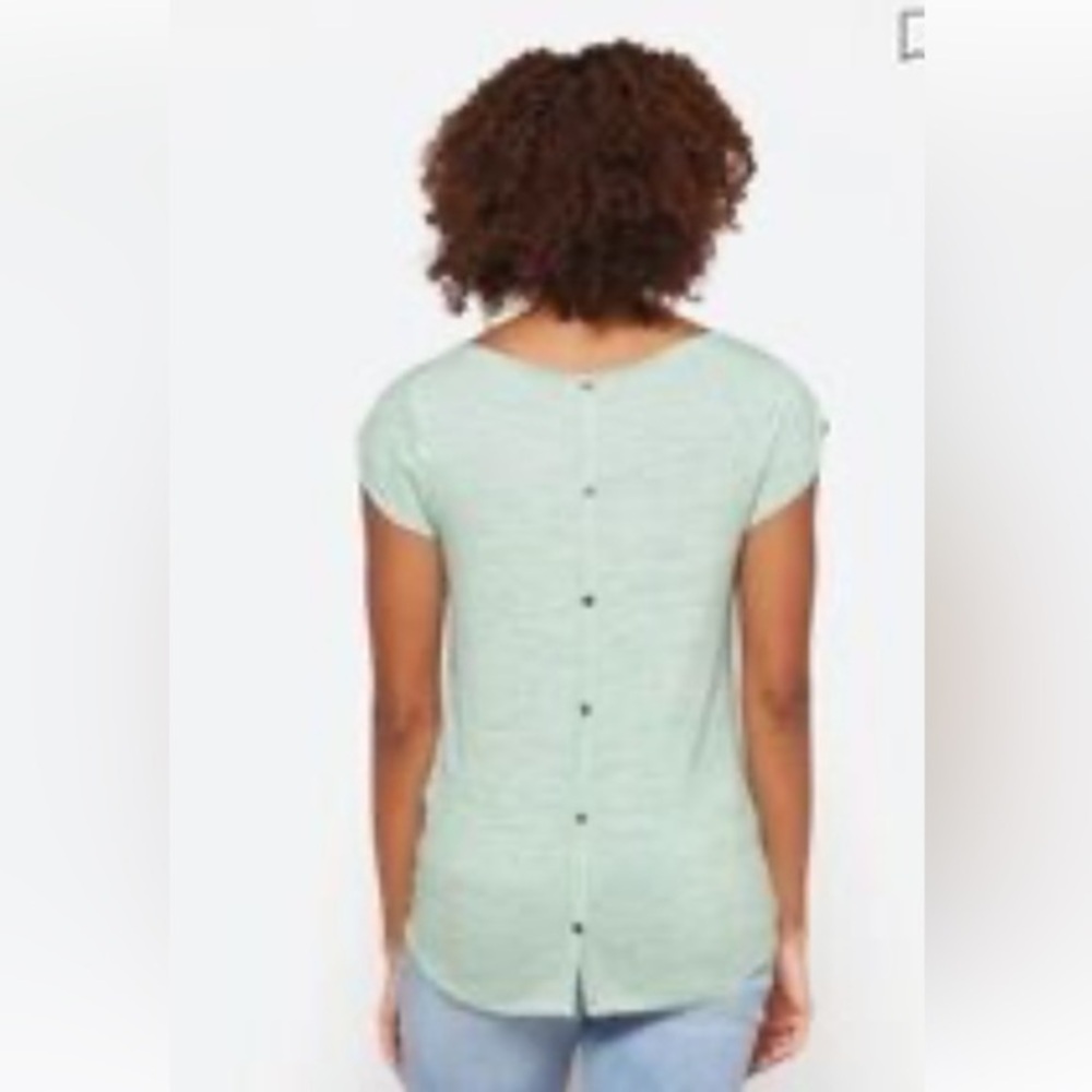NWT Market & Spruce Bravyan Button Back  Striped Shirt
